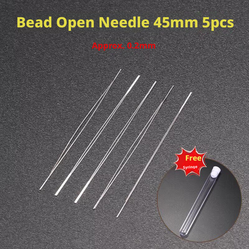 Ultra‑Fine Beading Twist Needles Set – 0.15mm to 0.9mm, Long Stainless Steel Needles with Storage Tubes & Elastic Thread for DIY Bracelet Jewelry Making