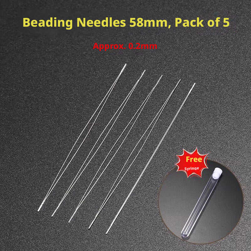 Ultra‑Fine Beading Twist Needles Set – 0.15mm to 0.9mm, Long Stainless Steel Needles with Storage Tubes & Elastic Thread for DIY Bracelet Jewelry Making
