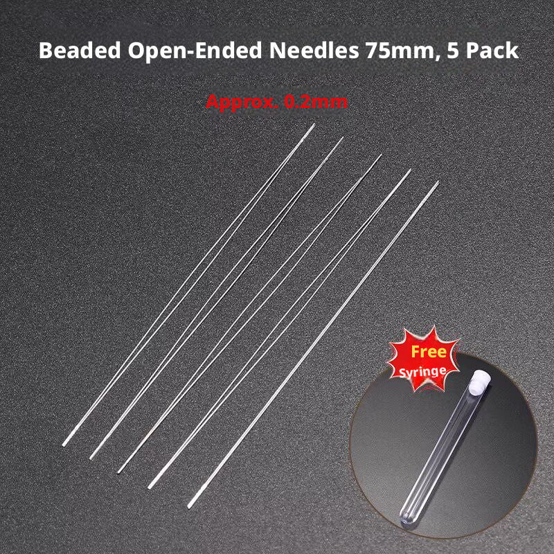 Ultra‑Fine Beading Twist Needles Set – 0.15mm to 0.9mm, Long Stainless Steel Needles with Storage Tubes & Elastic Thread for DIY Bracelet Jewelry Making