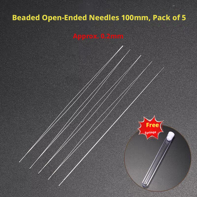 Ultra‑Fine Beading Twist Needles Set – 0.15mm to 0.9mm, Long Stainless Steel Needles with Storage Tubes & Elastic Thread for DIY Bracelet Jewelry Making