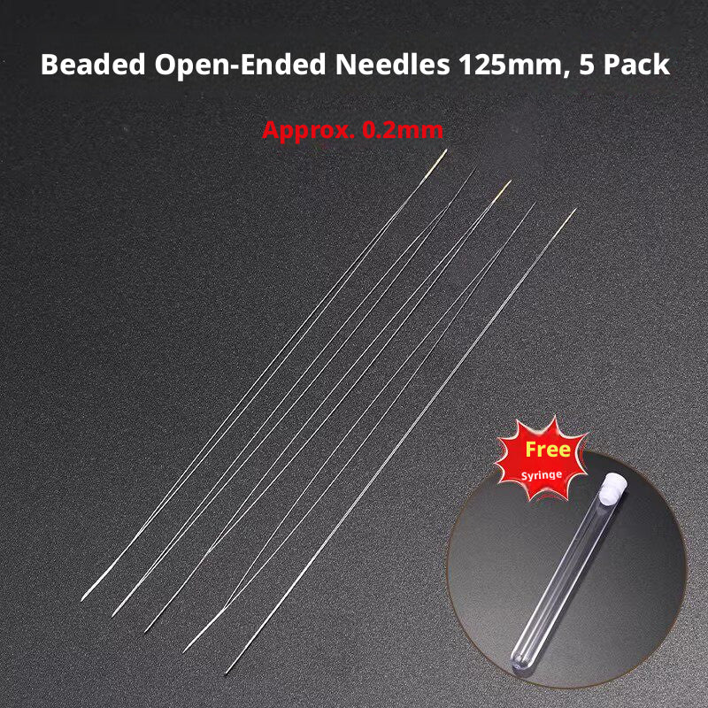 Ultra‑Fine Beading Twist Needles Set – 0.15mm to 0.9mm, Long Stainless Steel Needles with Storage Tubes & Elastic Thread for DIY Bracelet Jewelry Making