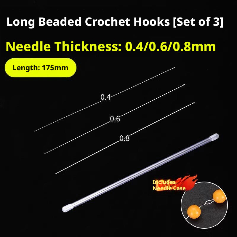 Ultra‑Fine Beading Twist Needles Set – 0.15mm to 0.9mm, Long Stainless Steel Needles with Storage Tubes & Elastic Thread for DIY Bracelet Jewelry Making