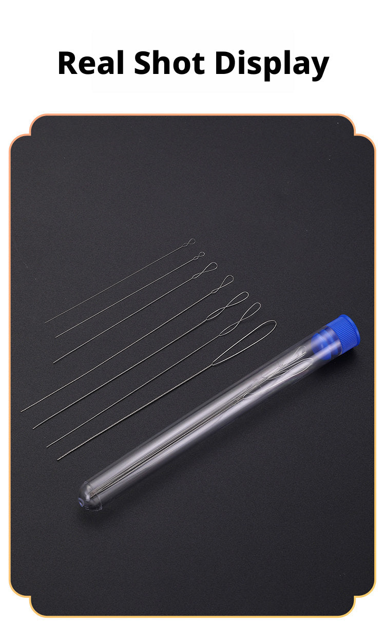 Ultra‑Fine Beading Twist Needles Set – 0.15mm to 0.9mm, Long Stainless Steel Needles with Storage Tubes & Elastic Thread for DIY Bracelet Jewelry Making