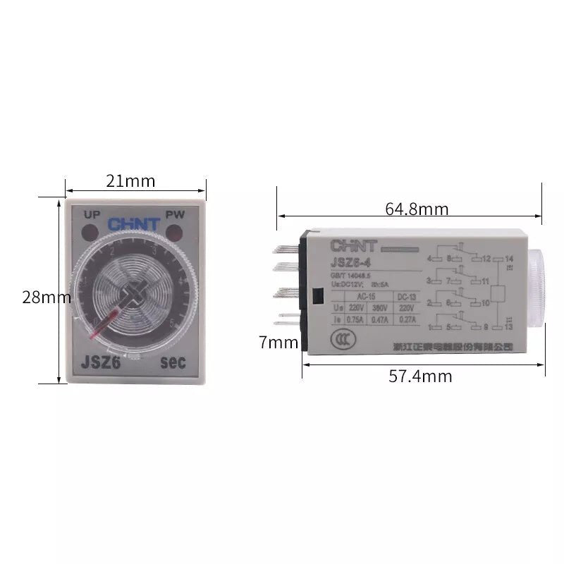 Relay DC 12V/24V, AC 220V Timer relay 1,5,10,30,60 second 5 minute JSZ6 - 2/ - 4 - HomeDIYer