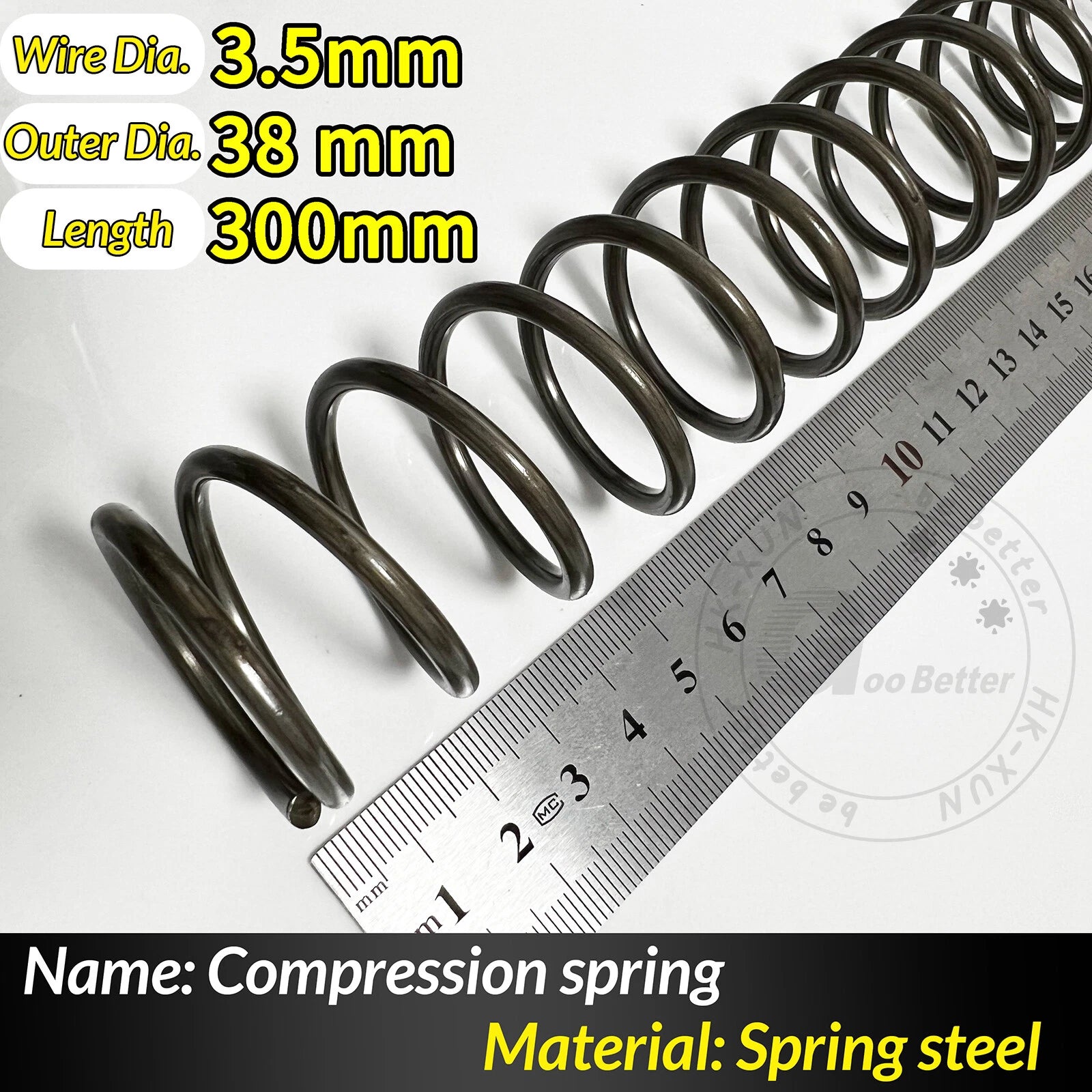 Compression Spring Pressure Springs, Wire Dia 2-3.5mm, OD 10-60mm, Length 300mm