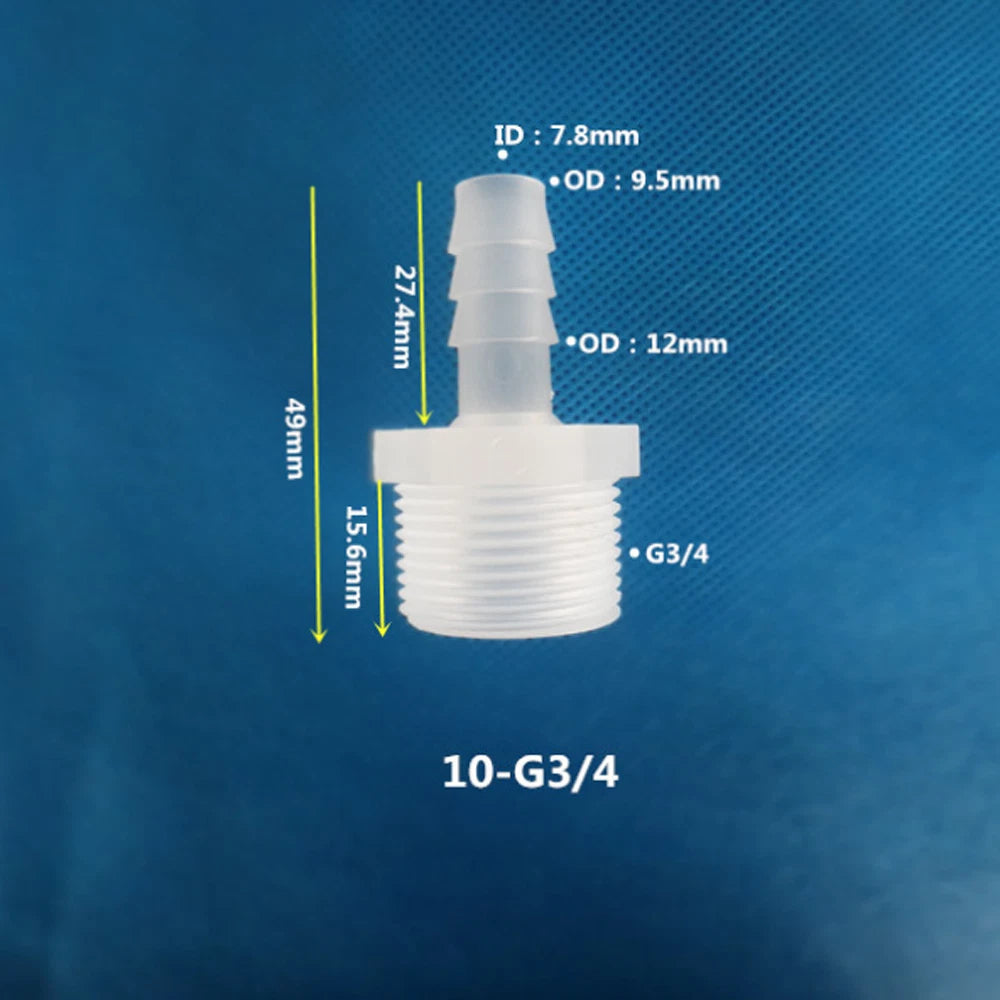 BSP Metric External Thread Straight Barb Connector – Plastic Hose Pipe Fitting
