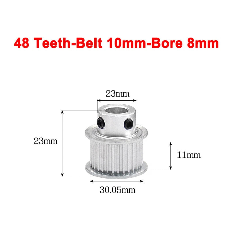 2GT Drive Pulley With Step 16 Tooth - 100 Tooth Bore 4mm - 25mm for 10mm Belt
