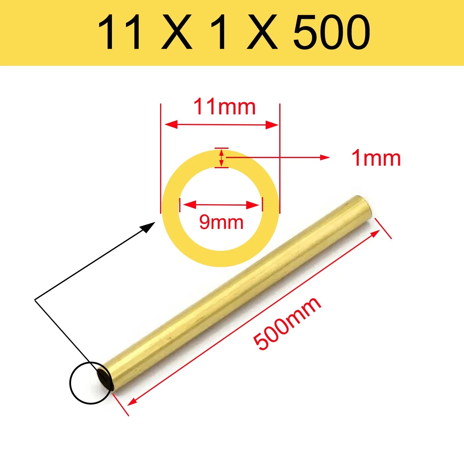 Brass Tubes ROUND PIPE Cu 62% OD 2mm 3mm 4mm 5mm 6mm 7mm 8mm 9mm 10mm To 90mm