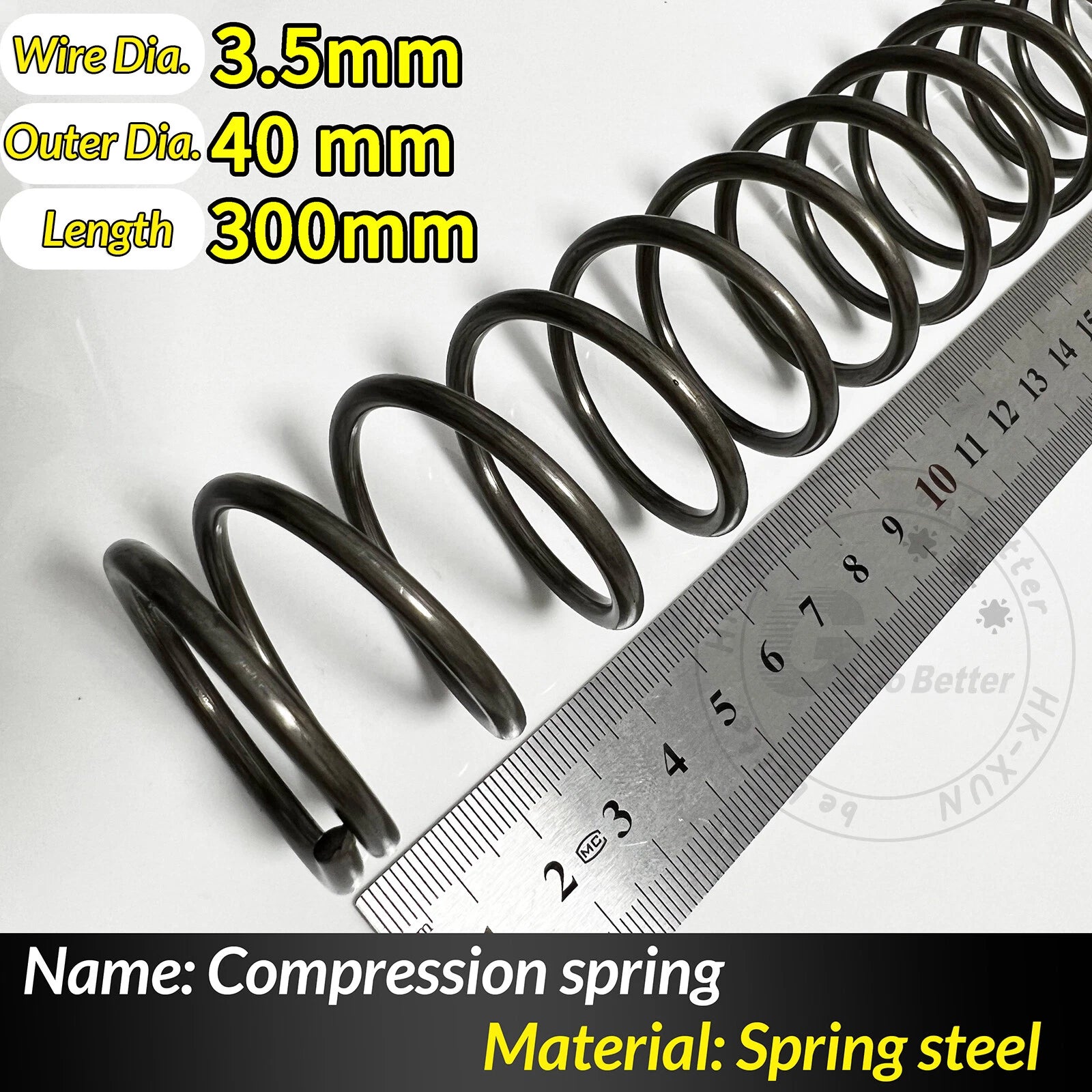 Compression Spring Pressure Springs, Wire Dia 2-3.5mm, OD 10-60mm, Length 300mm
