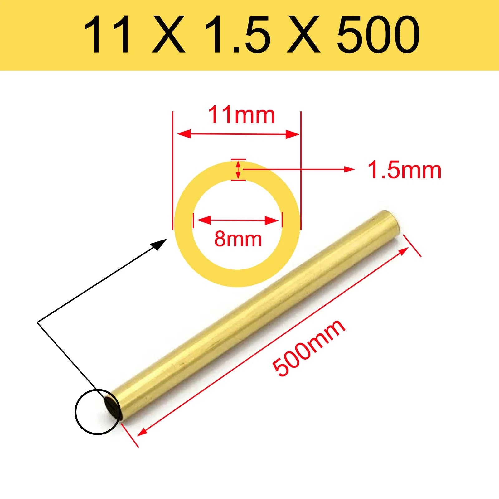 Brass Tubes ROUND PIPE Cu 62% OD 2mm 3mm 4mm 5mm 6mm 7mm 8mm 9mm 10mm To 90mm