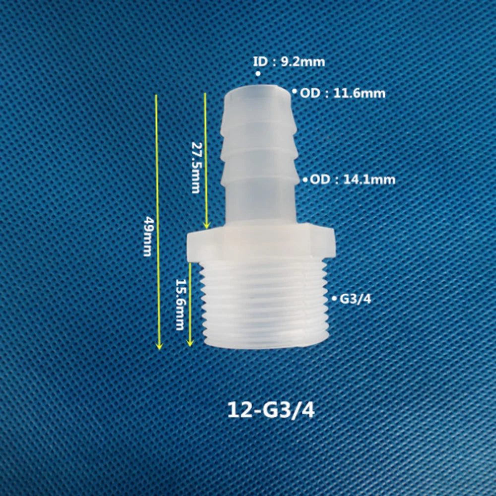 BSP Metric External Thread Straight Barb Connector – Plastic Hose Pipe Fitting