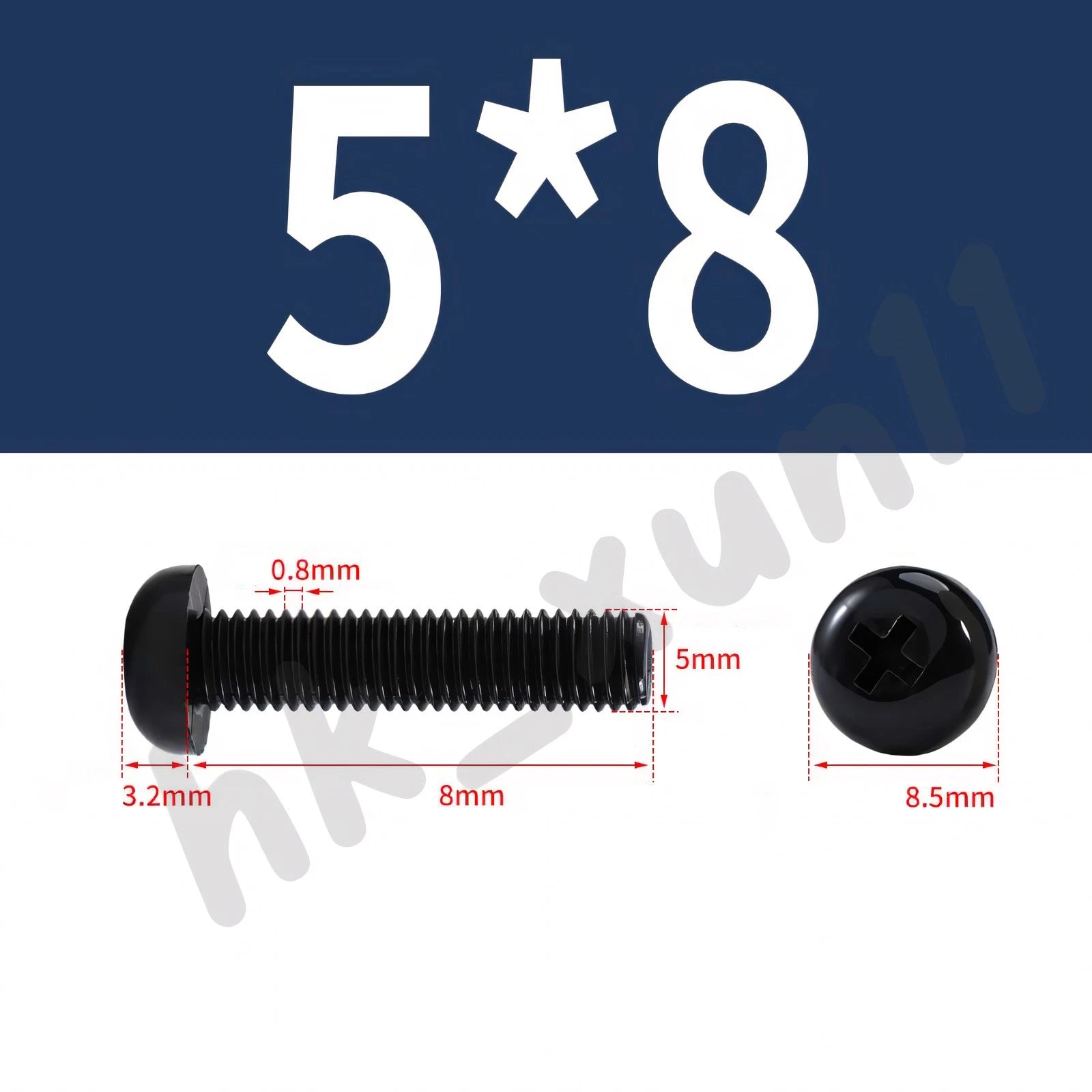 White/Black Nylon Phillips Machine Screws – M2 to M6, Plastic Round Pan Head Bolts
