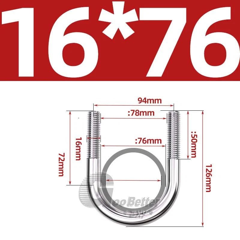 Square U - Bolts Stainless Steel — M6 to M24 | 304 A2 & 316 A4 Marine Grade - HomeDIYer