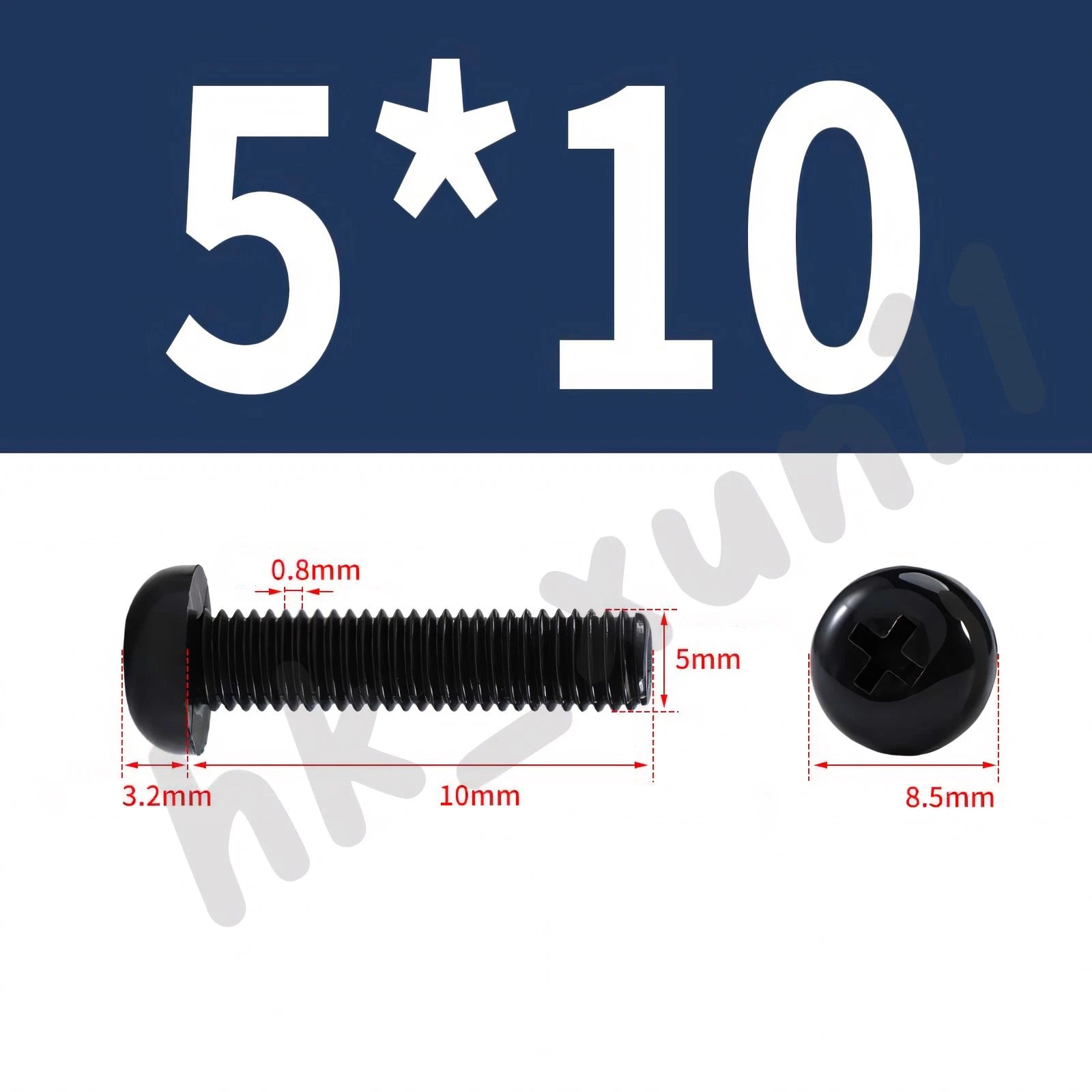 White/Black Nylon Phillips Machine Screws – M2 to M6, Plastic Round Pan Head Bolts