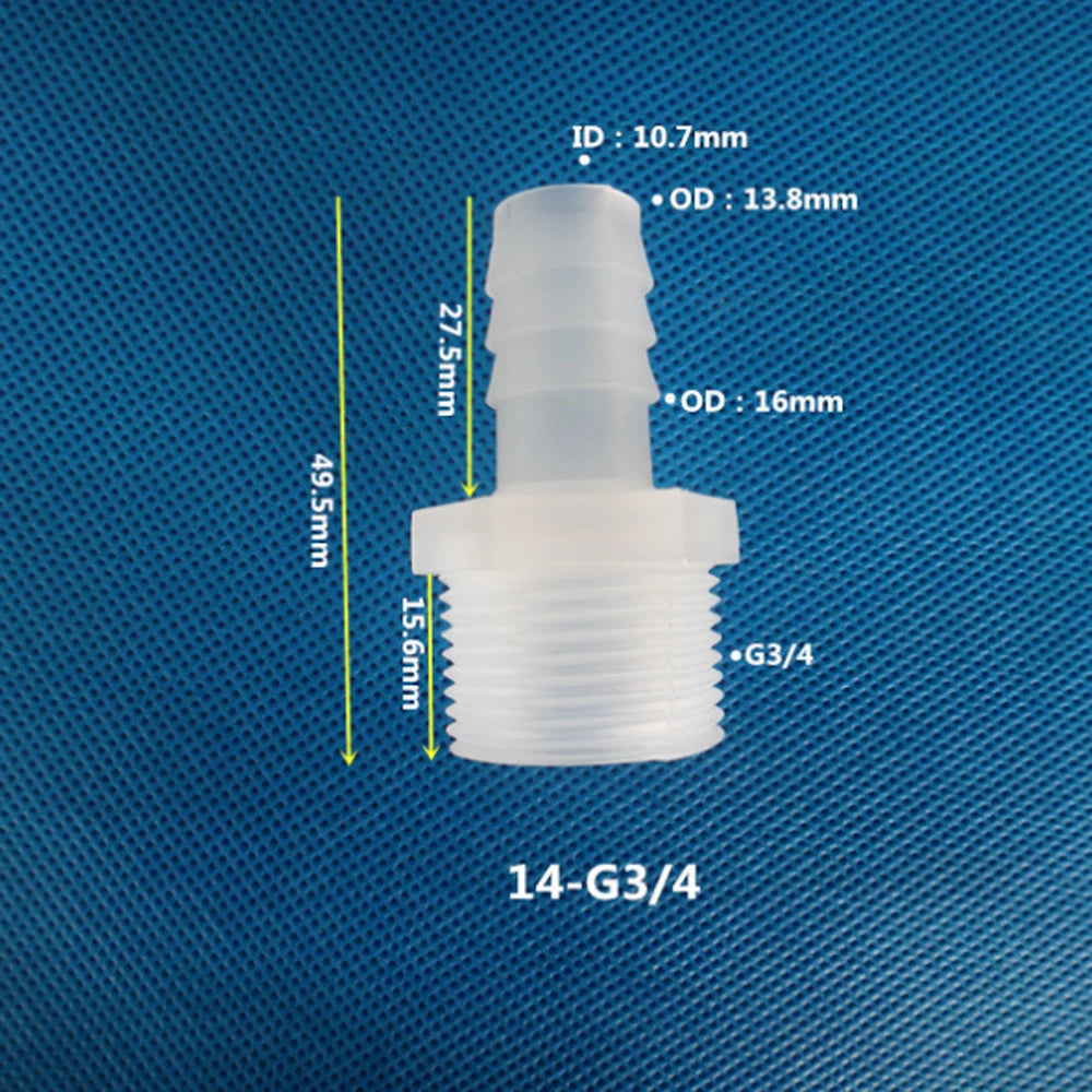 BSP Metric External Thread Straight Barb Connector – Plastic Hose Pipe Fitting