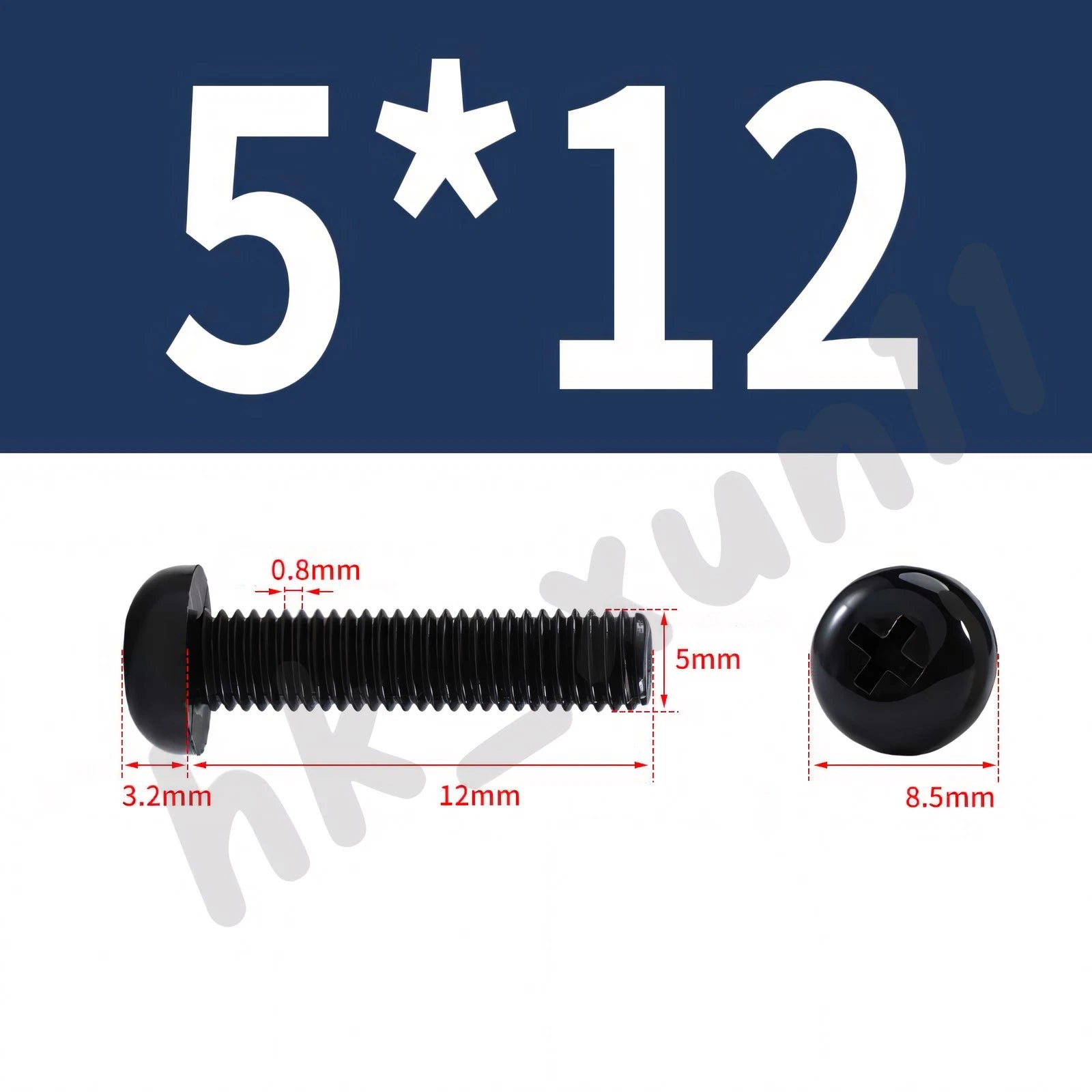 White/Black Nylon Phillips Machine Screws – M2 to M6, Plastic Round Pan Head Bolts