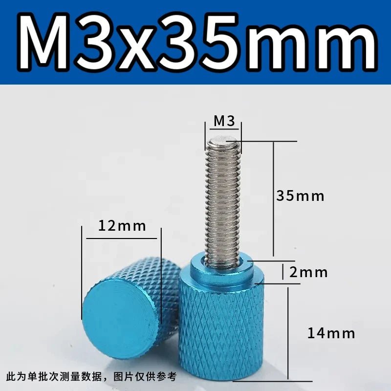 M3 Knurled Thumb Screws – Colored Anodized Aluminum, 6mm to 100mm, 10 Colors - HomeDIYer