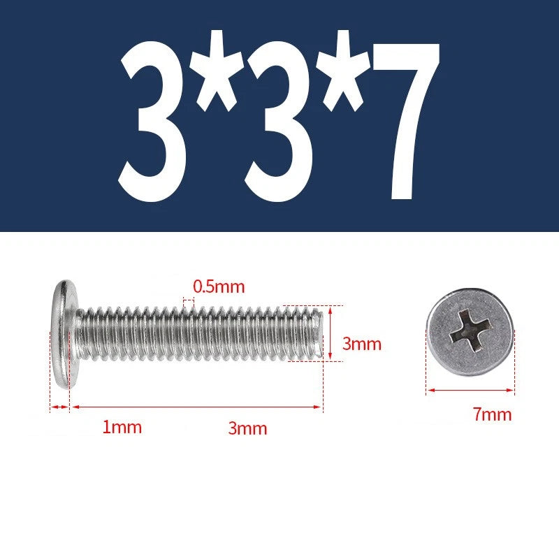 M1–M8 Ultra Thin Flat Head Phillips Machine Screws – A2 Stainless Steel, Fully Threaded