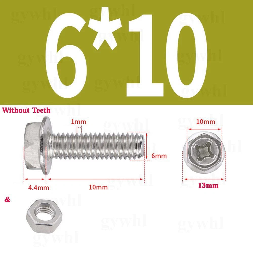 Phillips Hex Flange Bolts with Hex Nuts — Serrated & Smooth, M3–M8