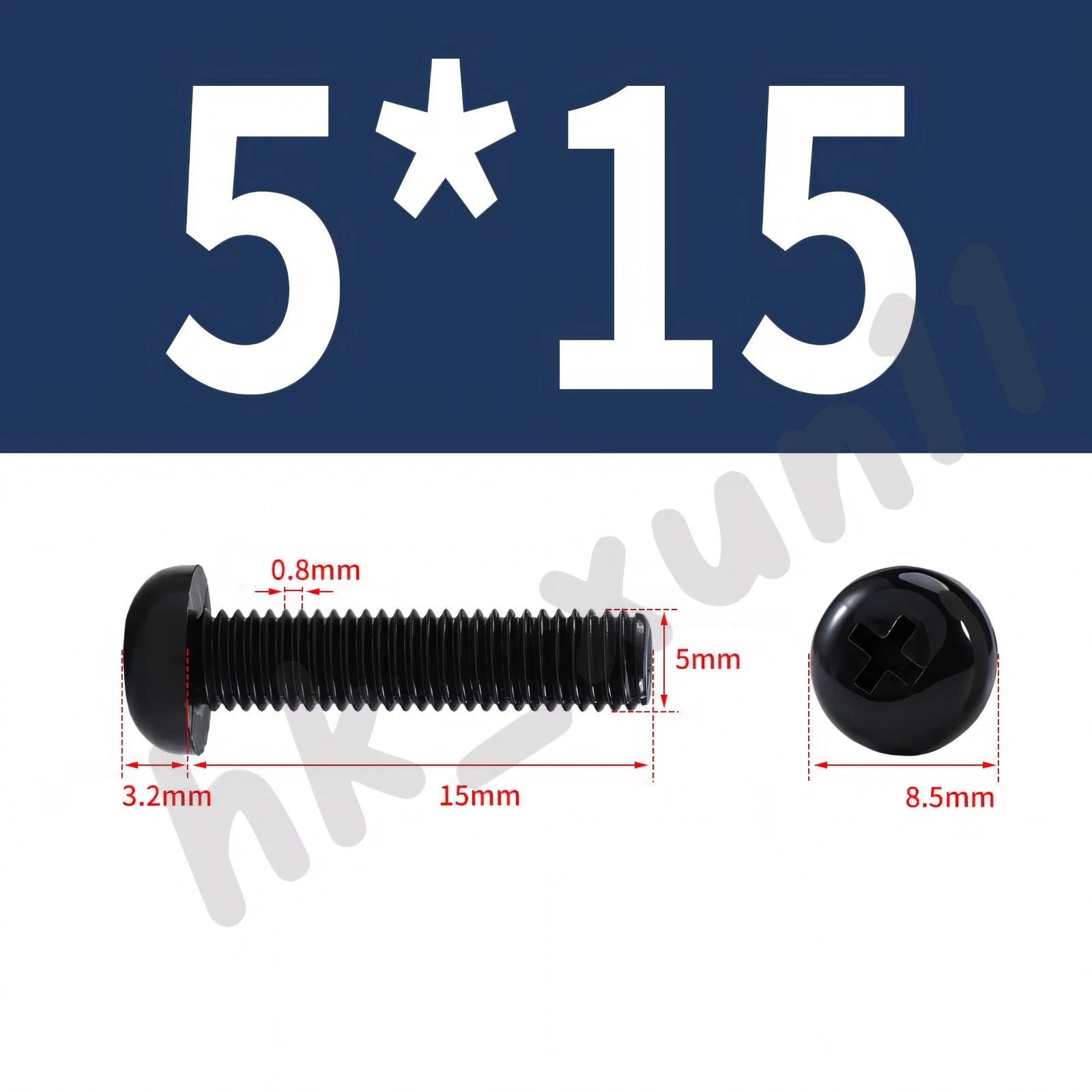 White/Black Nylon Phillips Machine Screws – M2 to M6, Plastic Round Pan Head Bolts