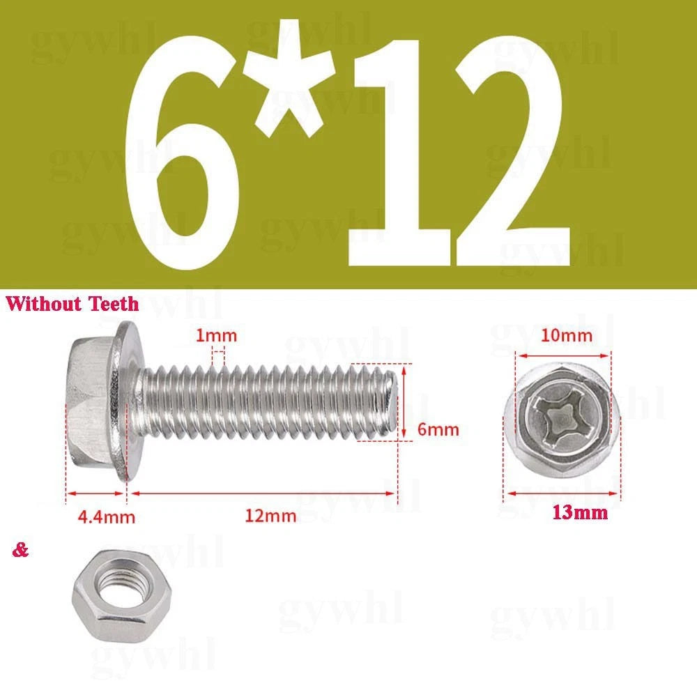 Phillips Hex Flange Bolts with Hex Nuts — Serrated & Smooth, M3–M8