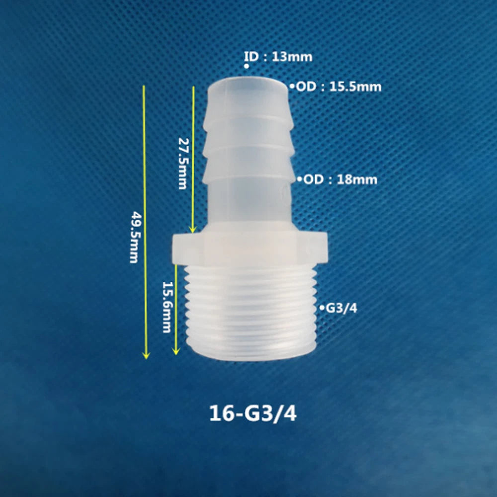BSP Metric External Thread Straight Barb Connector – Plastic Hose Pipe Fitting