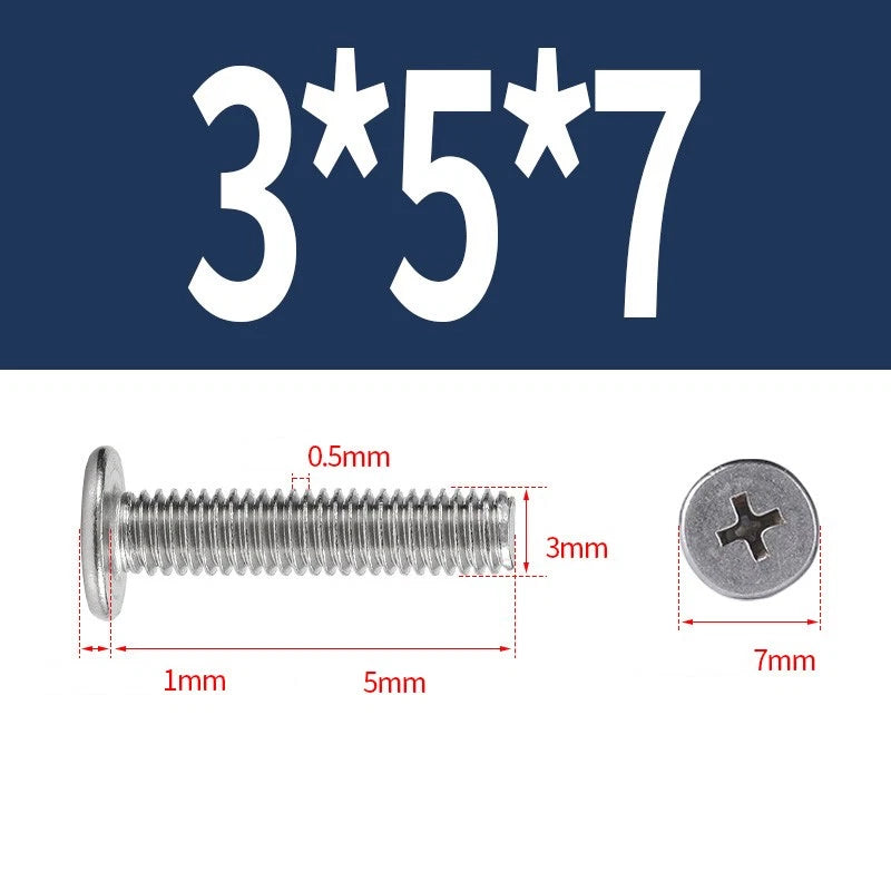 M1–M8 Ultra Thin Flat Head Phillips Machine Screws – A2 Stainless Steel, Fully Threaded