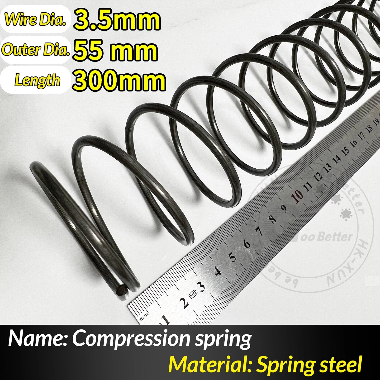 Compression Spring Pressure Springs, Wire Dia 2-3.5mm, OD 10-60mm, Length 300mm