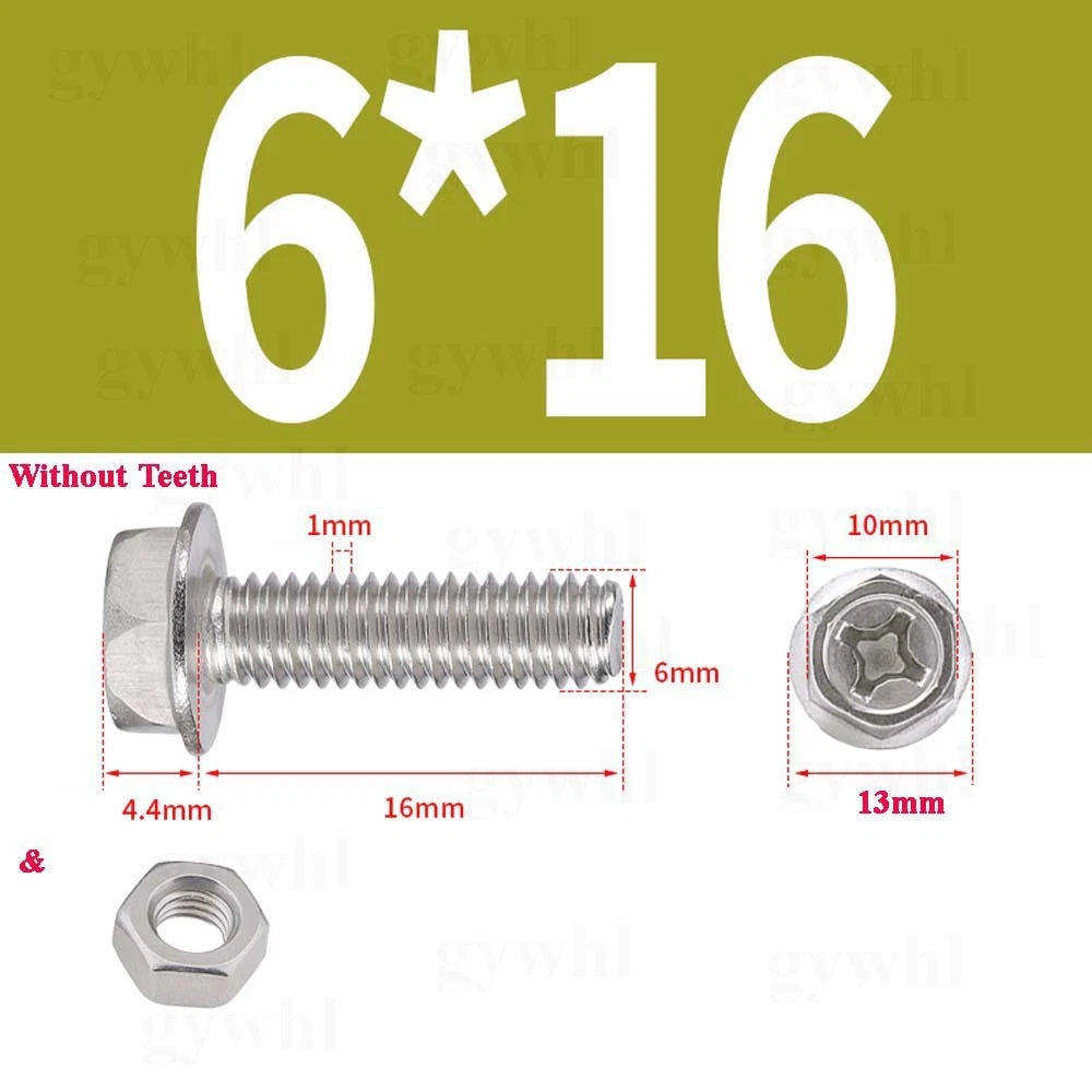 Phillips Hex Flange Bolts with Hex Nuts — Serrated & Smooth, M3–M8