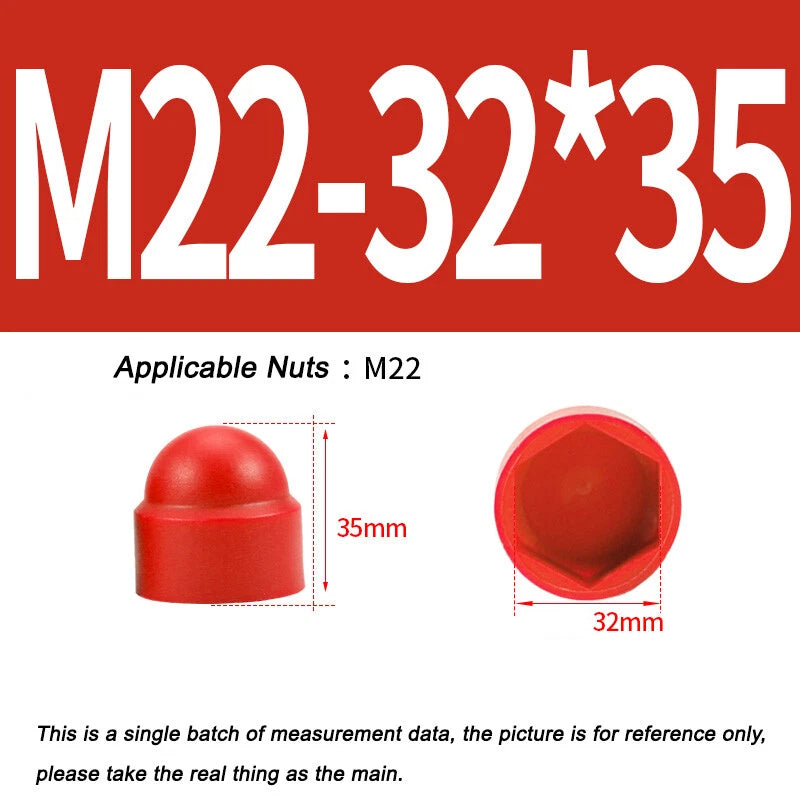 Hex Bolt & Nut Protection Caps – Plastic Hexagonal Screw Covers for M4 M5 M6 M8 M10 to M24 (PE, 5-100 Pack)