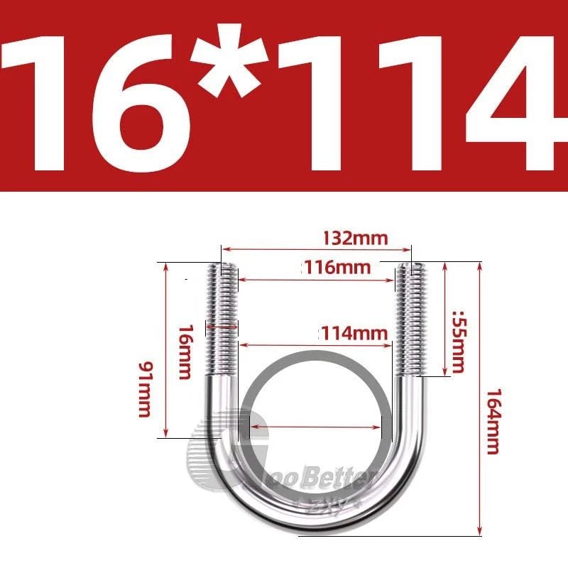 Square U - Bolts Stainless Steel — M6 to M24 | 304 A2 & 316 A4 Marine Grade - HomeDIYer