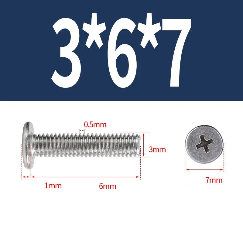 M1–M8 Ultra Thin Flat Head Phillips Machine Screws – A2 Stainless Steel, Fully Threaded