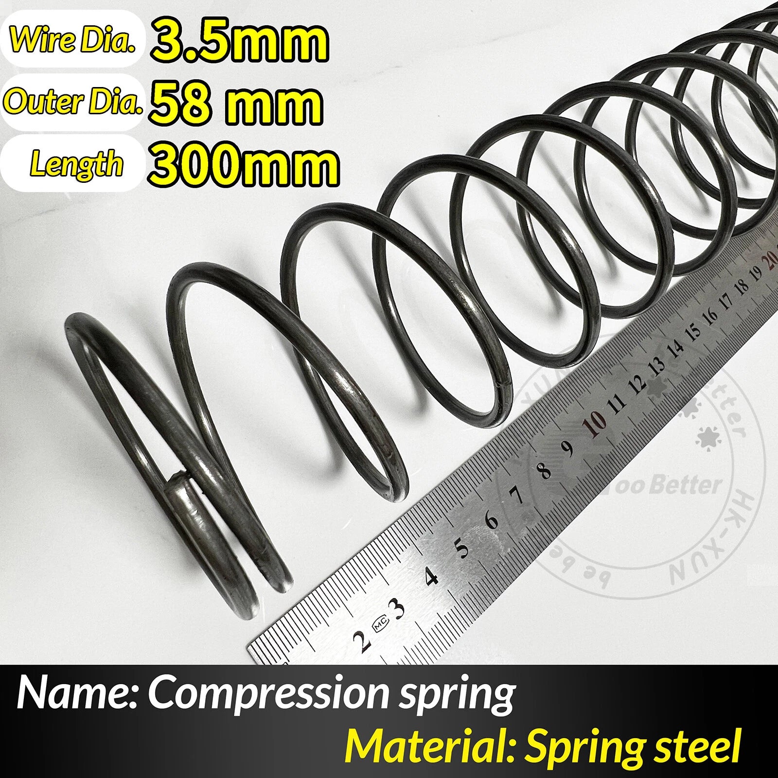 Compression Spring Pressure Springs, Wire Dia 2-3.5mm, OD 10-60mm, Length 300mm