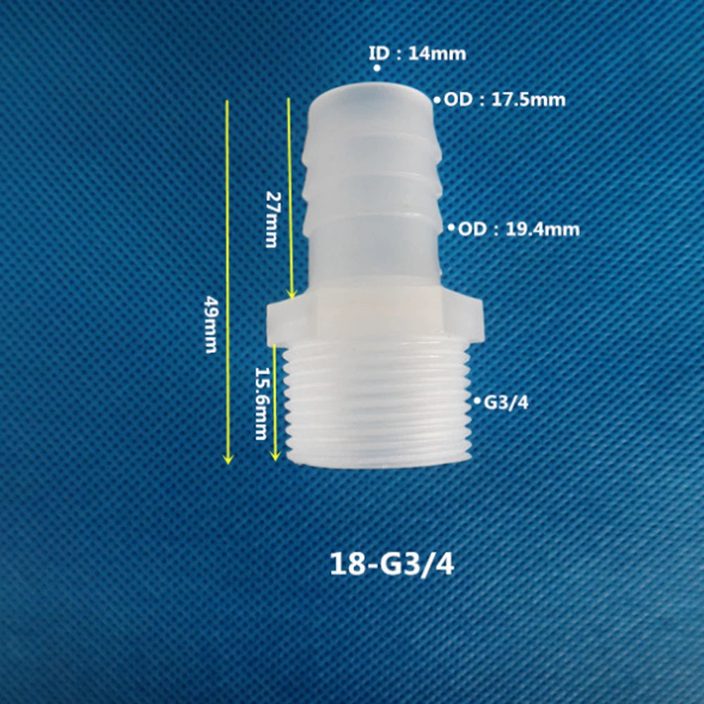 BSP Metric External Thread Straight Barb Connector – Plastic Hose Pipe Fitting