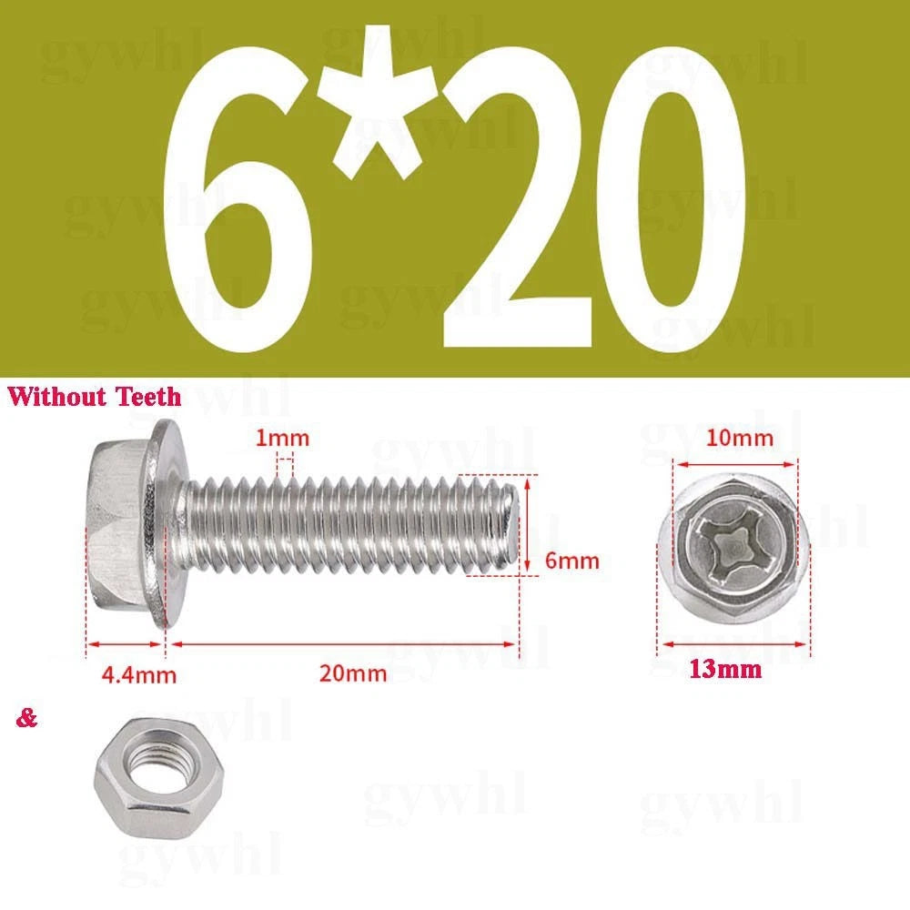 Phillips Hex Flange Bolts with Hex Nuts — Serrated & Smooth, M3–M8