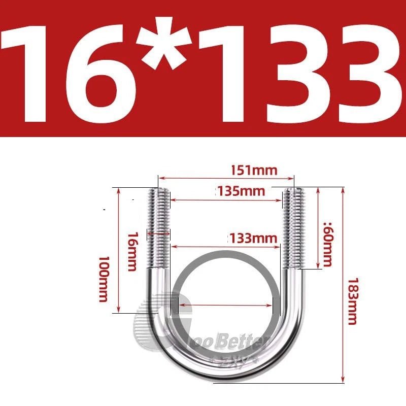 Square U - Bolts Stainless Steel — M6 to M24 | 304 A2 & 316 A4 Marine Grade - HomeDIYer