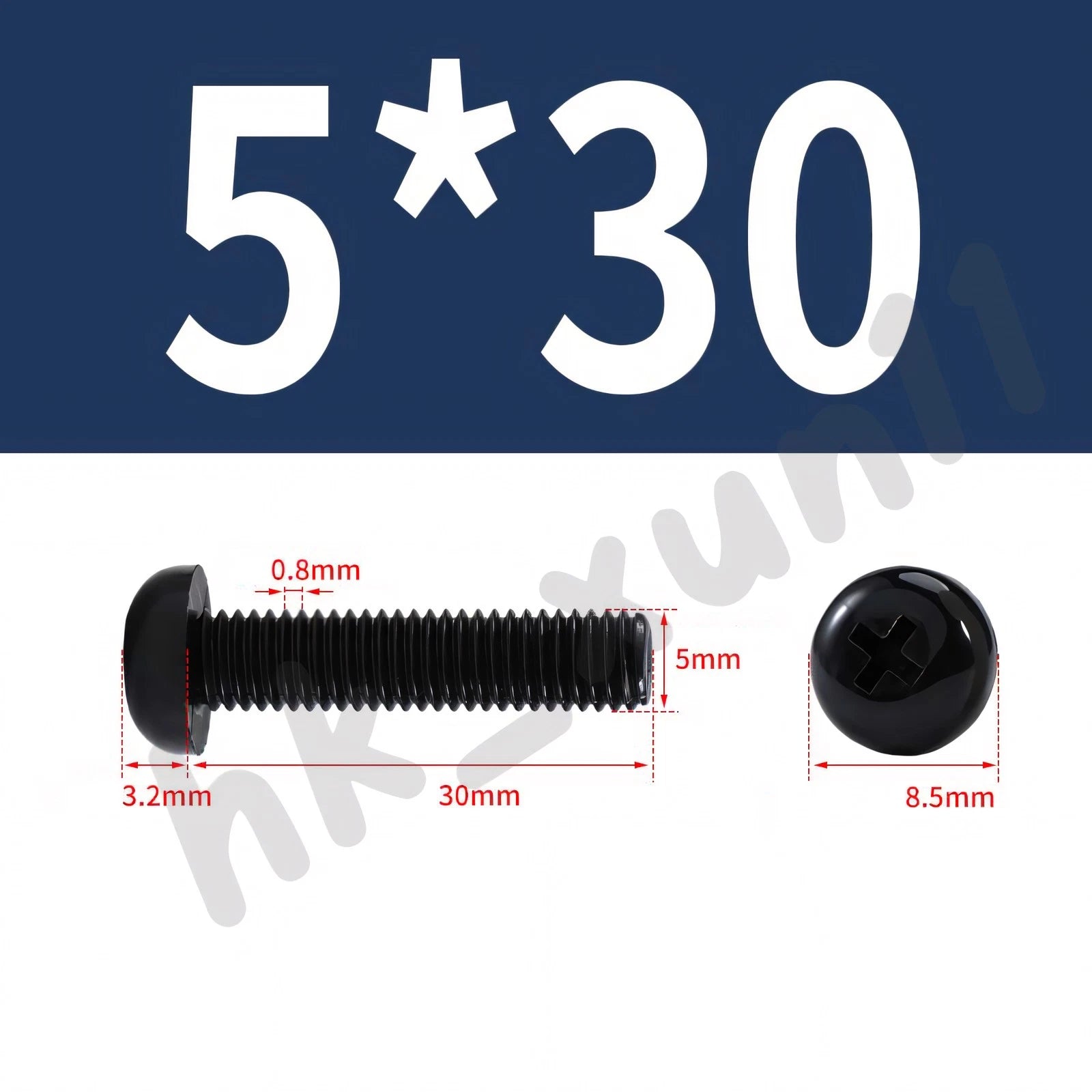 White/Black Nylon Phillips Machine Screws – M2 to M6, Plastic Round Pan Head Bolts