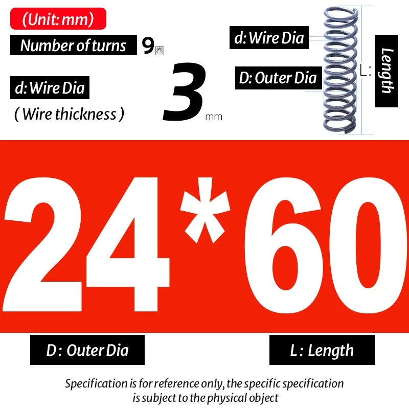 Compression Spring Pressure Big, Wire Dia 3.0mm Diameter 16-40mm Length 20-200mm