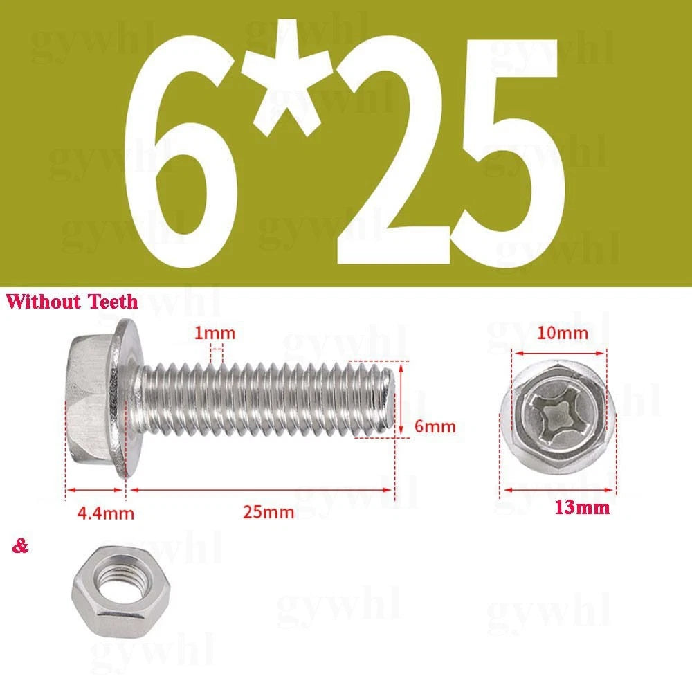 Phillips Hex Flange Bolts with Hex Nuts — Serrated & Smooth, M3–M8