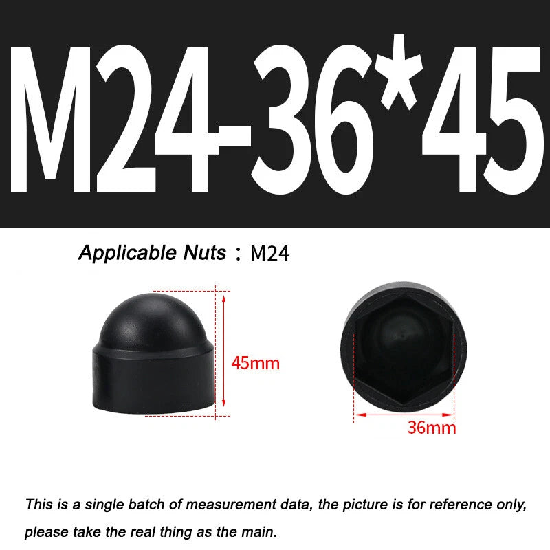 Hex Bolt & Nut Protection Caps – Plastic Hexagonal Screw Covers for M4 M5 M6 M8 M10 to M24 (PE, 5-100 Pack)