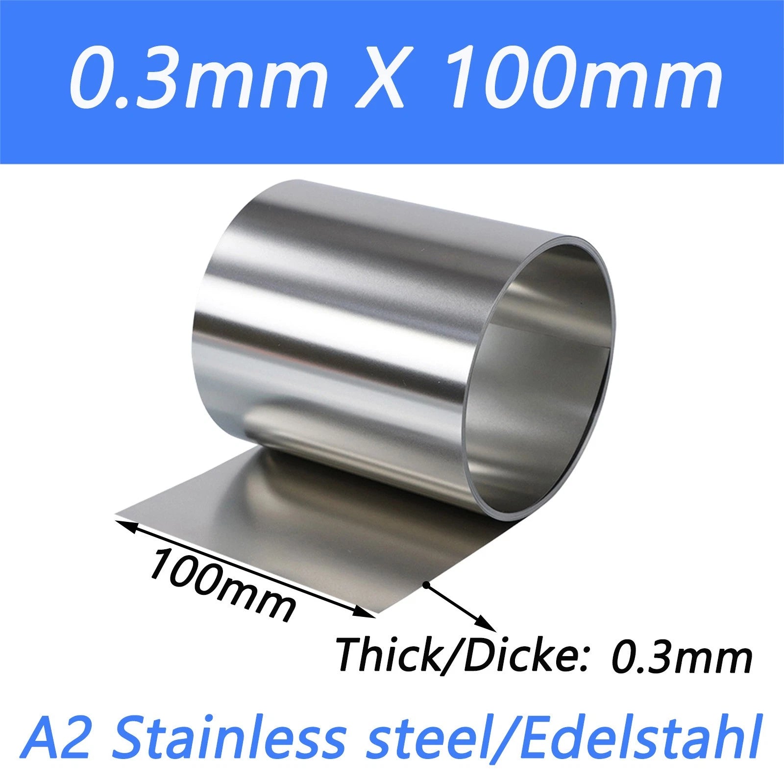 Stainless Steel 304 Thin Foil Strip Sheet | 0.01–1.0mm Thick, 10–400mm Wide