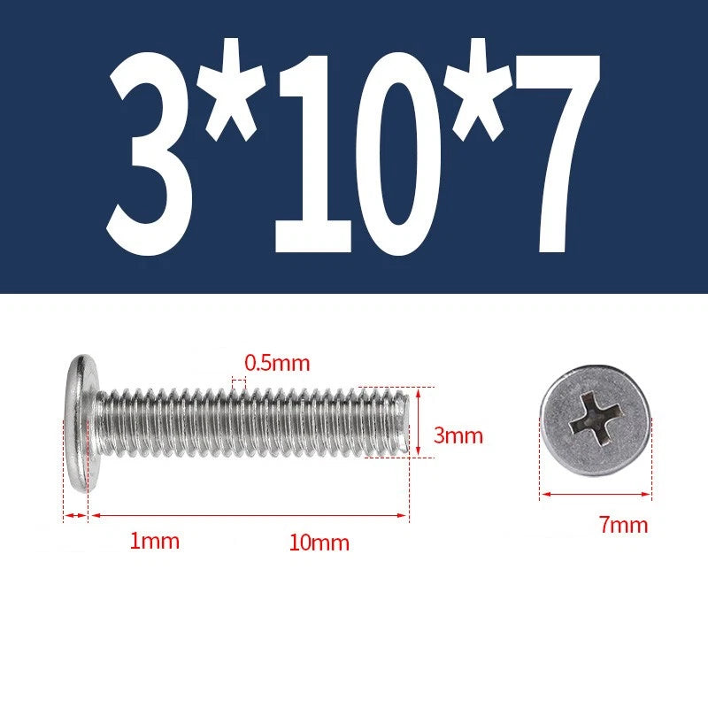 M1–M8 Ultra Thin Flat Head Phillips Machine Screws – A2 Stainless Steel, Fully Threaded