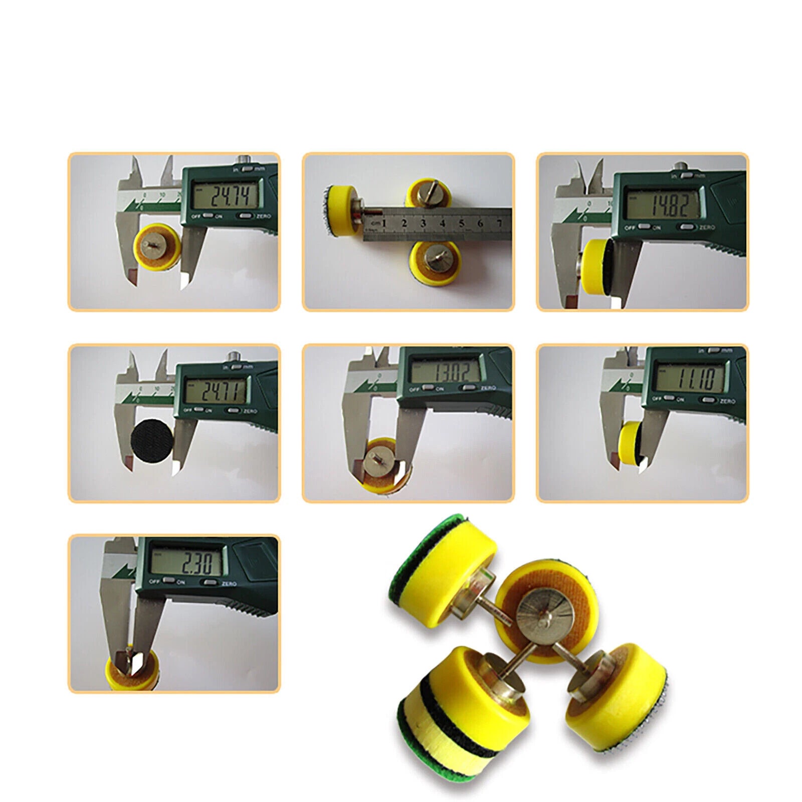 Hook & Loop Backing Pads for Dremel Rotary Tools — 25mm 30mm 50mm 75mm with M6 M8 Thread & 2.35/3/6mm Shank