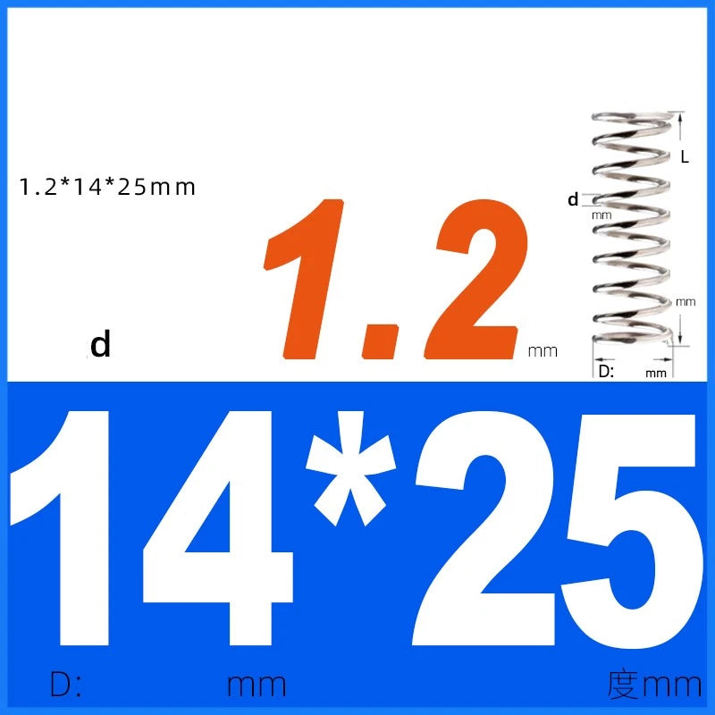 Compression Spring 1.2mm Wire Dia 14mm - 20mm OD Small Pressure Springs
