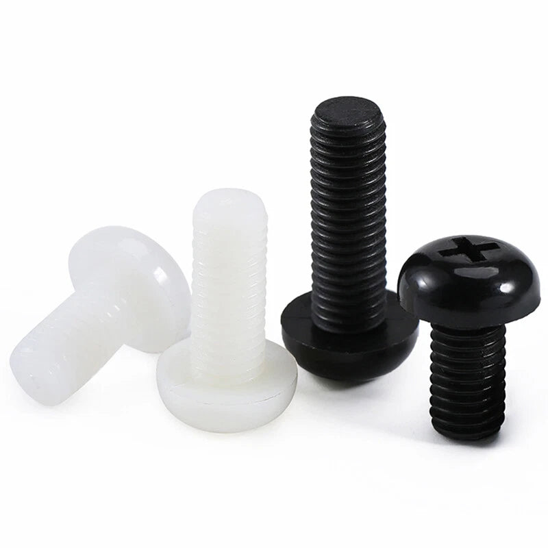 Nylon Pan Head Phillips Screws | Metric M2–M8 | DIN 7985 | White & Black | 5–500 pcs