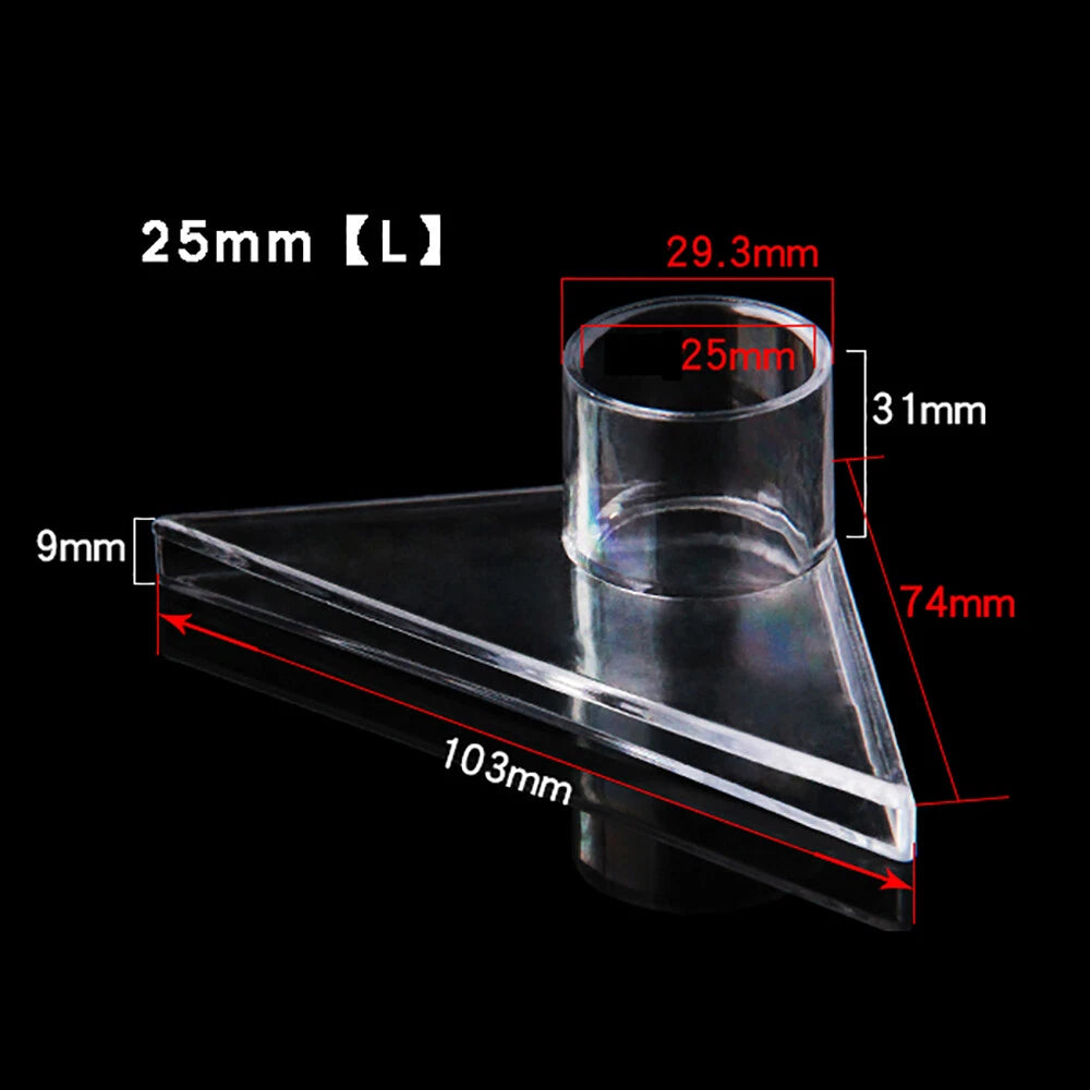 Clear PVC Triangle Aquarium Tank Water Outlet Duckbill Nozzle Pipe End Fittings