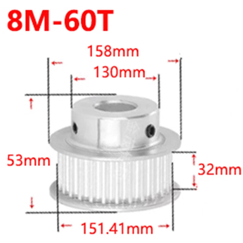 8M 28T-60T Timing Belt Pulley Synchronous Wheel Select Bore For 30mm Width Belt