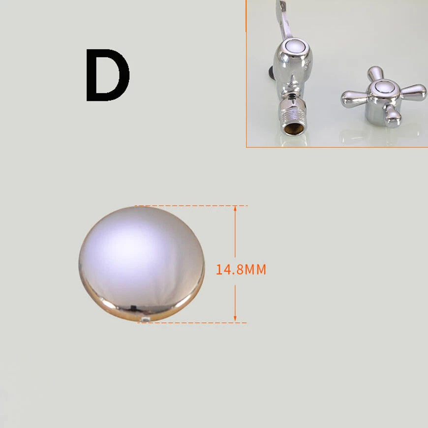 Basin Faucet Hot & Cold Indicator Screw Cover Caps – Tap Handle Head Fixing Screws (Type A/B/C/D, Plastic or Metal)