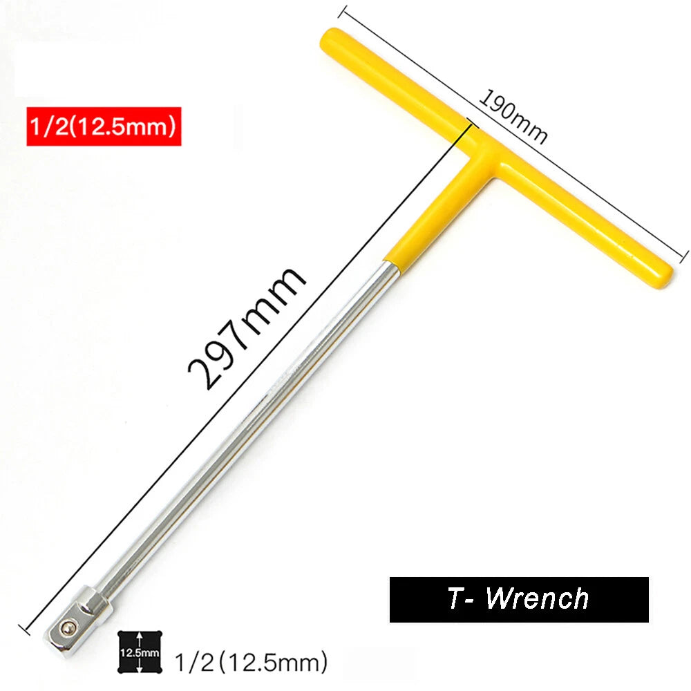 L-Bar T-Type Wrench Spanner Socket 1/4" 3/8" 1/2" Drive 150mm-350mm Long  Wrench