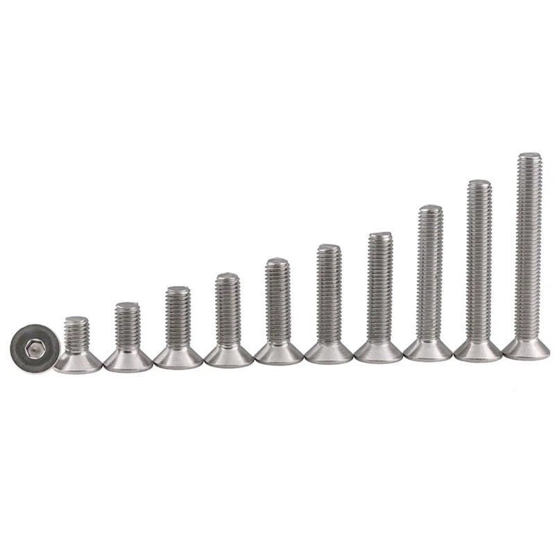 M3–M12 Countersunk Hex Socket Screws – 316 Stainless Steel (A4), DIN7991, 4–100mm